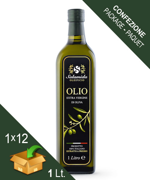 Confezione Olio Extravergine Fruttato con 12 Bottiglie da 1 Litro -  Oleificio Salamida - frantoio oleario ad Alberobello (Bari)